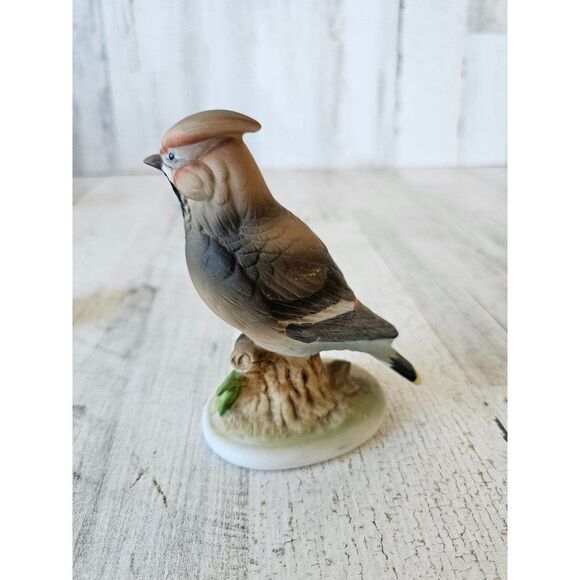 Lefton 6606 waxwing Bird figurine porcelain vintage statue realistic lifelike‎ - Picture 3 of 9